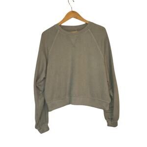 Gentle Fawn Women's Long Sleeve Soft Pullover Sweatshirt Size L Gray Green Cozy